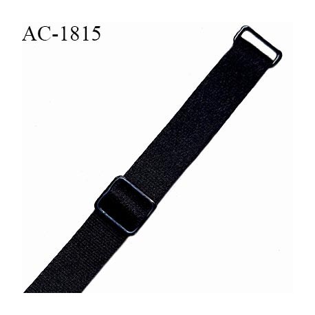 Bretelle lingerie SG 10 mm très haut de gamme couleur noir avec 2 barrettes longueur 22 cm + réglage prix à l'unité