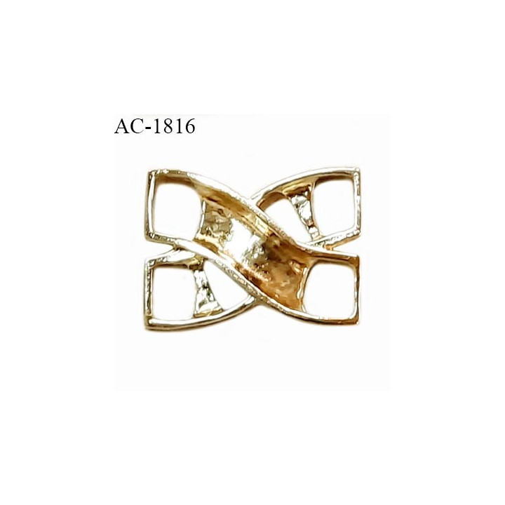 Décor lingerie et autres en métal doré longueur 25 mm largeur 20 mm avec passages pour élastique de largeur 6 mm prix à l'unité