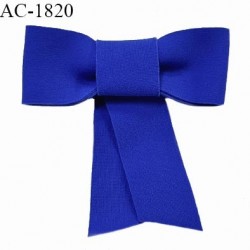 Noeud lingerie lycra couleur bleu dur haut de gamme largeur 55 mm hauteur 60 mm prix à l'unité