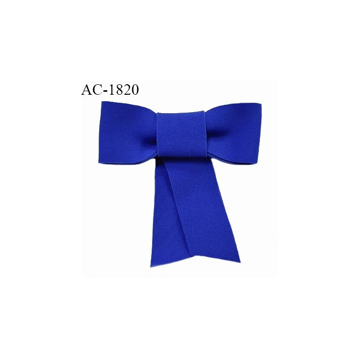 Noeud lingerie lycra couleur bleu dur haut de gamme largeur 55 mm hauteur 60 mm prix à l'unité