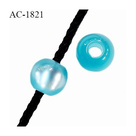 Perle stop cordon couleur bleu diamètre 14 mm pour cordon de 3 mm de diamètre prix à l'unité