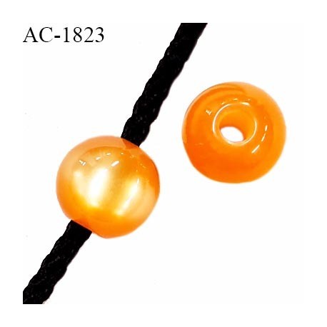 Perle stop cordon couleur orange diamètre 14 mm pour cordon de 3 mm de diamètre prix à l'unité