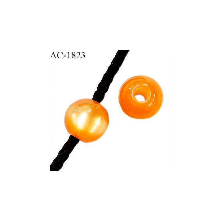 Perle stop cordon couleur orange diamètre 14 mm pour cordon de 3 mm de diamètre prix à l'unité
