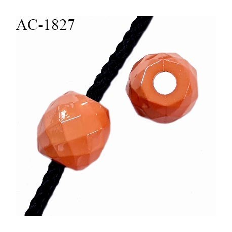 Perle stop cordon couleur terre de feu diamètre 16 mm pour cordon de 3 mm de diamètre prix à l'unité