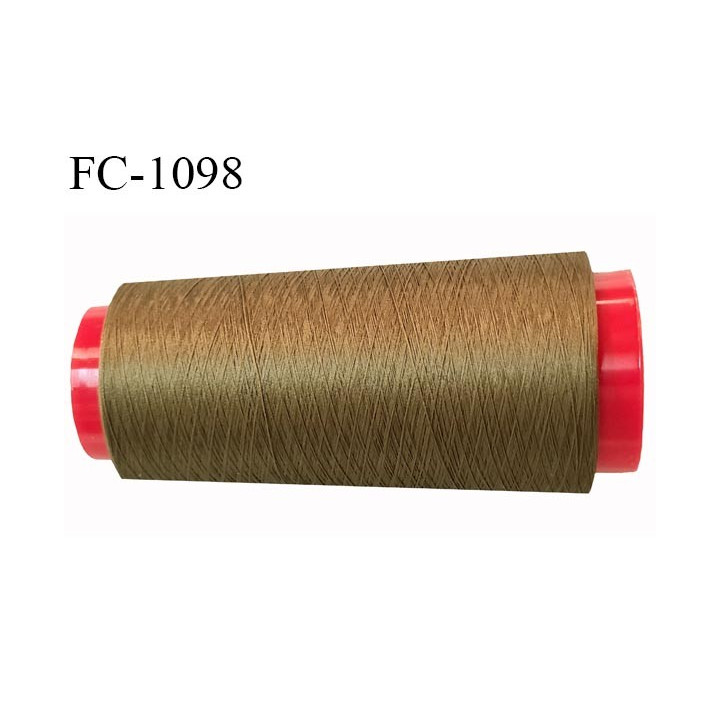 Cone 2000 m fil mousse polyester n°160 couleur caramel longueur 2000 mètres bobiné en France