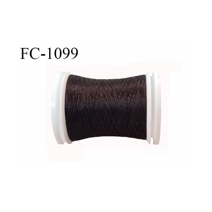 Bobine 500 m fil mousse polyester n°160 couleur marron foncé longueur 500 mètres bobiné en France