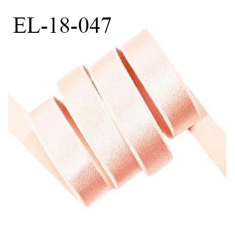 Elastique 18 mm lingerie haut de gamme couleur rose poudre brillant largeur 18 mm bonne élasticité prix au mètre