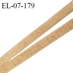 Elastique lingerie 07 mm très haut de gamme élastique souple couleur beige foncé inscription La Perla prix au mètre