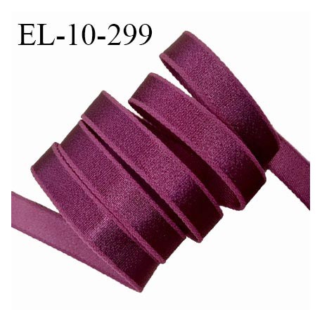 Elastique lingerie 10 mm haut de gamme couleur framboise brillant bonne élasticité allongement +50% largeur 10 mm prix au mètre
