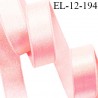 Elastique lingerie 12 mm haut de gamme couleur rose pastel brillant bonne élasticité allongement +50% prix au mètre