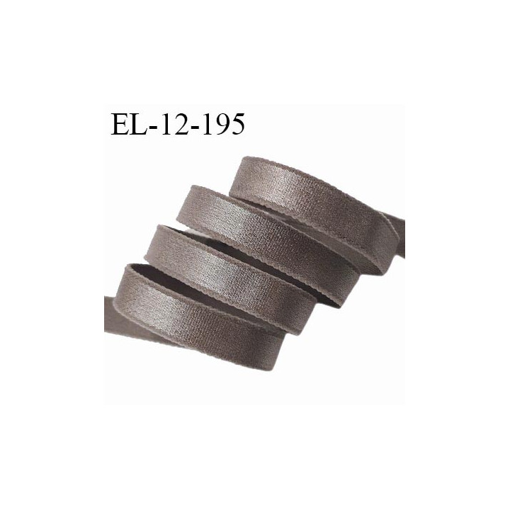 Elastique lingerie 12 mm haut de gamme couleur marron glacé brillant bonne élasticité prix au mètre