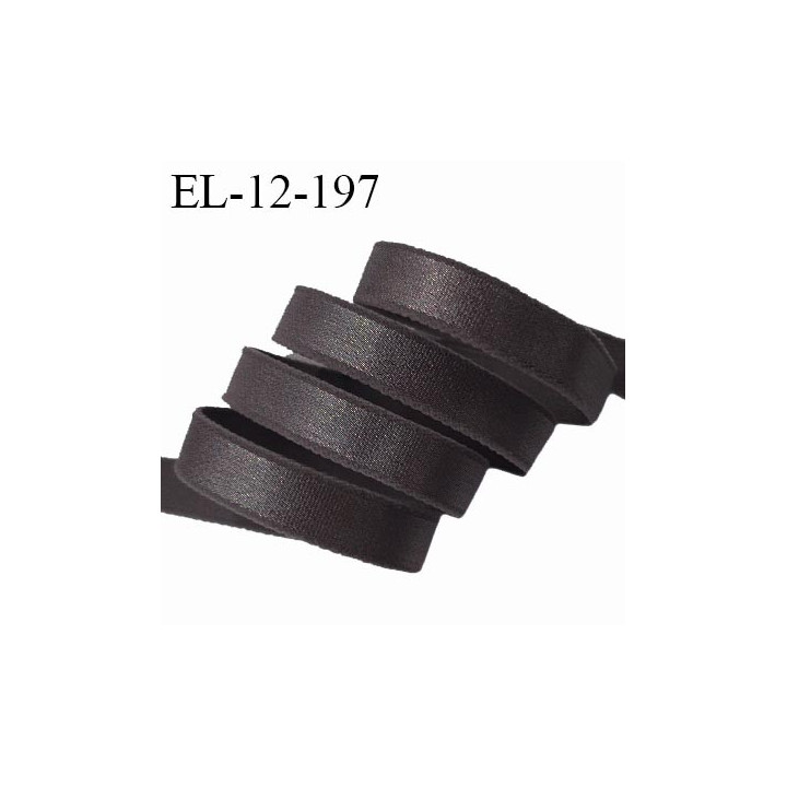 Elastique lingerie 12 mm haut de gamme couleur brun brillant bonne élasticité allongement +50% largeur 12 mm prix au mètre