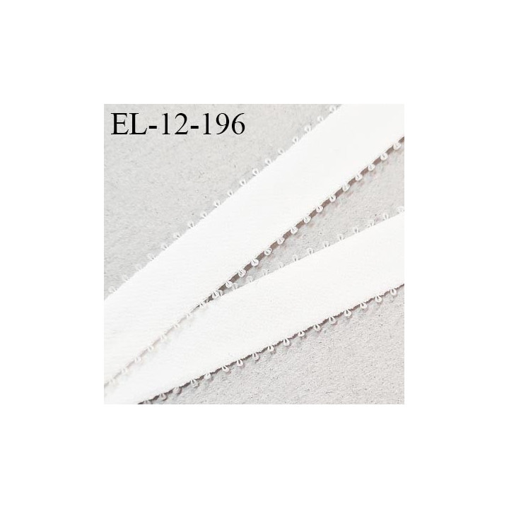 Elastique picot 12 mm couleur naturel ou lys haut de gamme superbe avec picots de chaque côté bonne élasticité prix au mètre