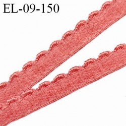 Elastique picot 9 mm lingerie couleur rouge saumon haut de gamme fabriqué en France prix au mètre