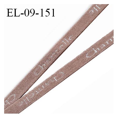 Elastique 9 mm lingerie très haut de gamme inscription Chantelle couleur cappuccino largeur 9 mm prix au mètre