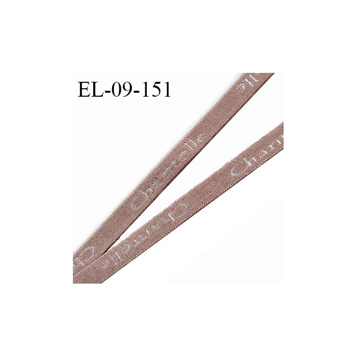 Elastique 9 mm lingerie très haut de gamme inscription Chantelle couleur cappuccino largeur 9 mm prix au mètre