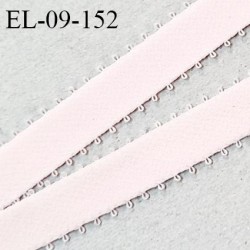 Elastique double picot 9 mm lingerie haut de gamme couleur rose pâle fabriqué en France prix au mètre