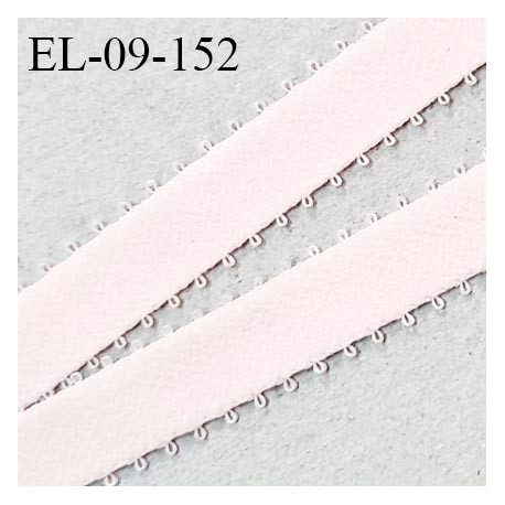 Elastique double picot 9 mm lingerie haut de gamme couleur rose pâle fabriqué en France prix au mètre