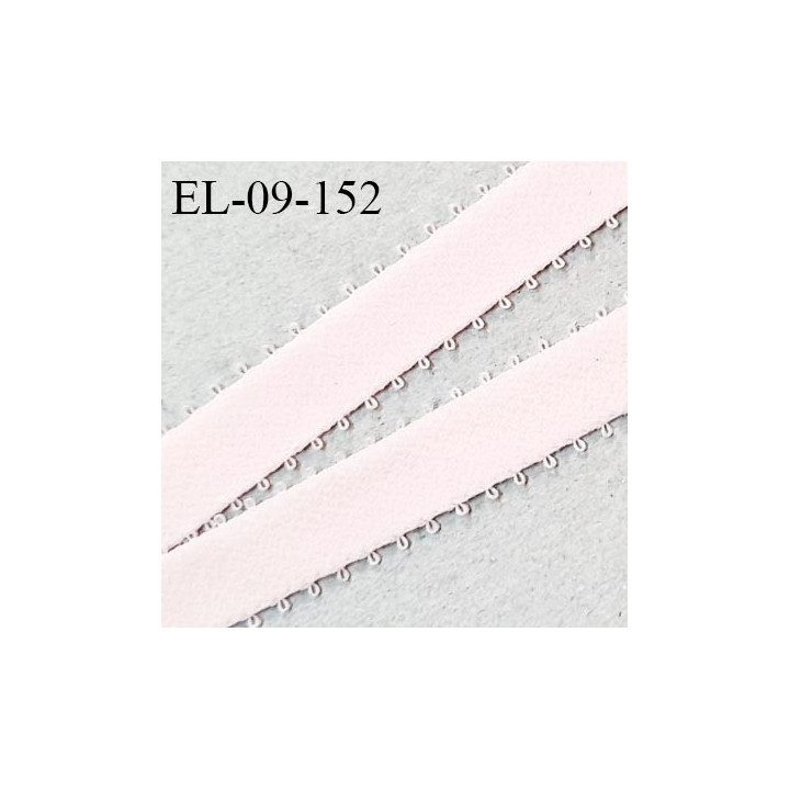 Elastique double picot 9 mm lingerie haut de gamme couleur rose pâle fabriqué en France prix au mètre