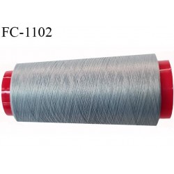 Cone 1000 m fil mousse polyester n°160 couleur gris longueur 1000 mètres bobiné en France