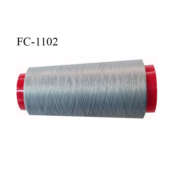 Cone 2000 m fil mousse polyester n°160 couleur gris longueur 2000 mètres bobiné en France