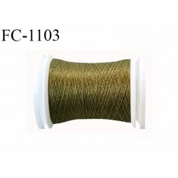 Cone 1000 m fil mousse polyester n°160 couleur vert olive longueur 1000 mètres bobiné en France