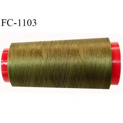 Cone 1000 m fil mousse polyester n°160 couleur vert olive longueur 1000 mètres bobiné en France