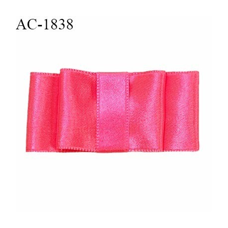 Noeud lingerie satin couleur rose fluo haut de gamme largeur 60 mm hauteur 30 mm prix à l'unité