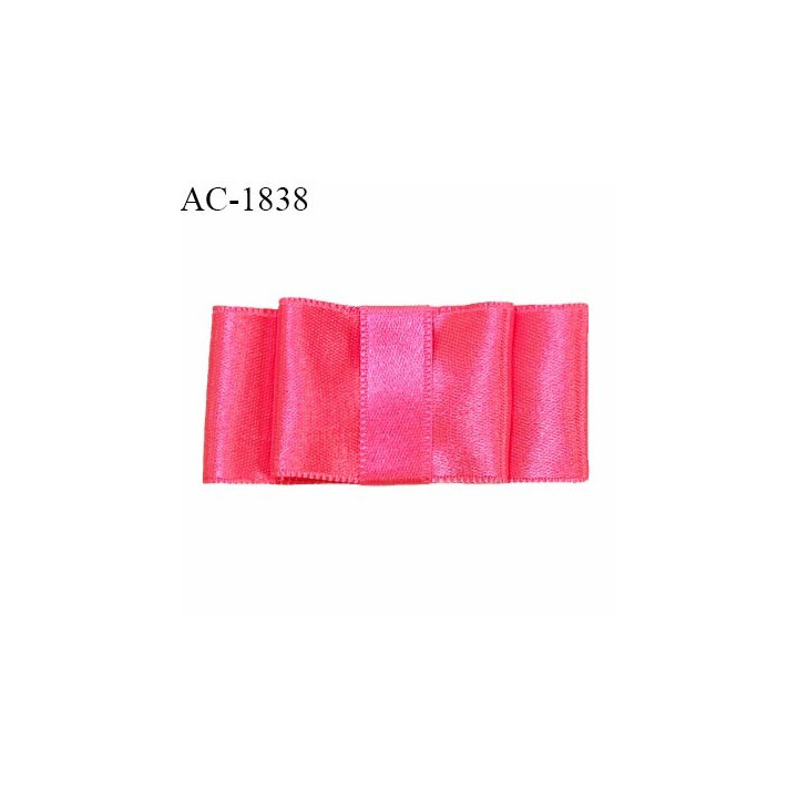 Noeud lingerie satin couleur rose fluo haut de gamme largeur 60 mm hauteur 30 mm prix à l'unité