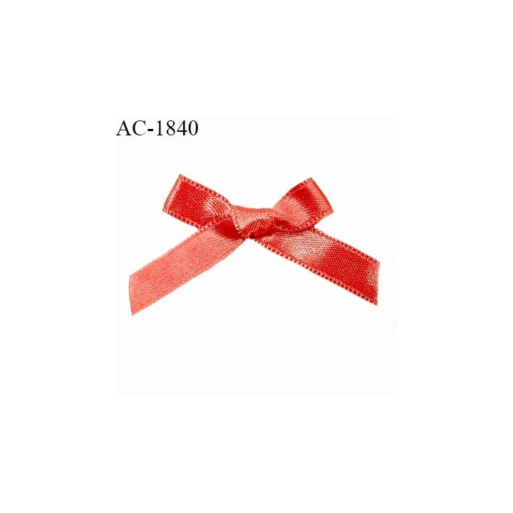 Noeud lingerie satin couleur corail haut de gamme largeur 35 mm hauteur 35 mm prix à l'unité