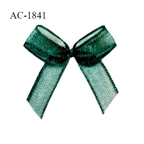 Noeud lingerie mousseline couleur vert  haut de gamme largeur 20 mm hauteur 20 mm prix à l'unité