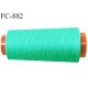 Cone 1000 m fil Polyester n° 120 couleur vert longueur 1000 mètres fil européen bobiné en France certifié oeko tex