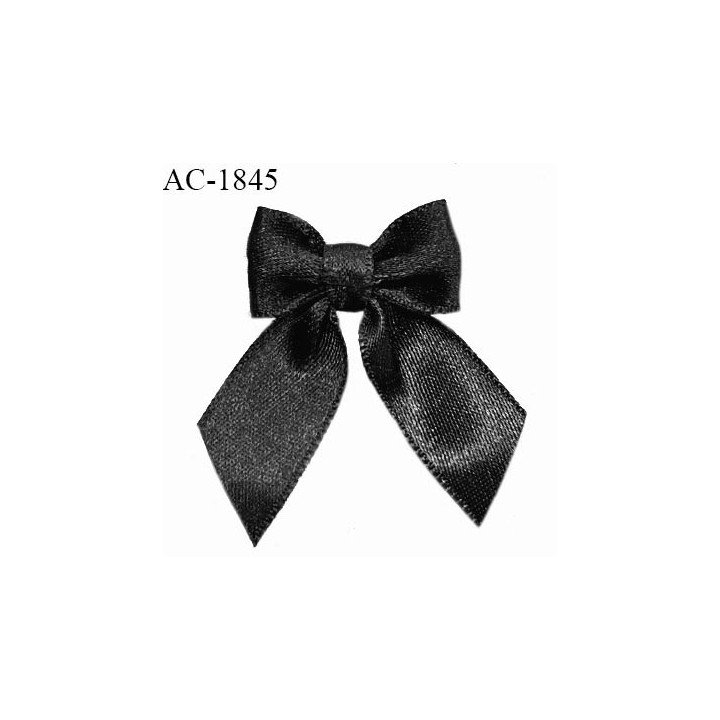 Noeud lingerie satin couleur noir haut de gamme largeur 25 mm hauteur 40 mm prix à l'unité