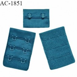 Agrafe 38 mm attache SG haut de gamme couleur bleu paon 3 rangées 2 crochets largeur 38 mm hauteur 57 mm prix à l'unité