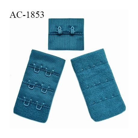 Agrafe 30 mm attache SG haut de gamme couleur bleu paon 3 rangées 2 crochets largeur 30 mm hauteur 55 mm prix à l'unité