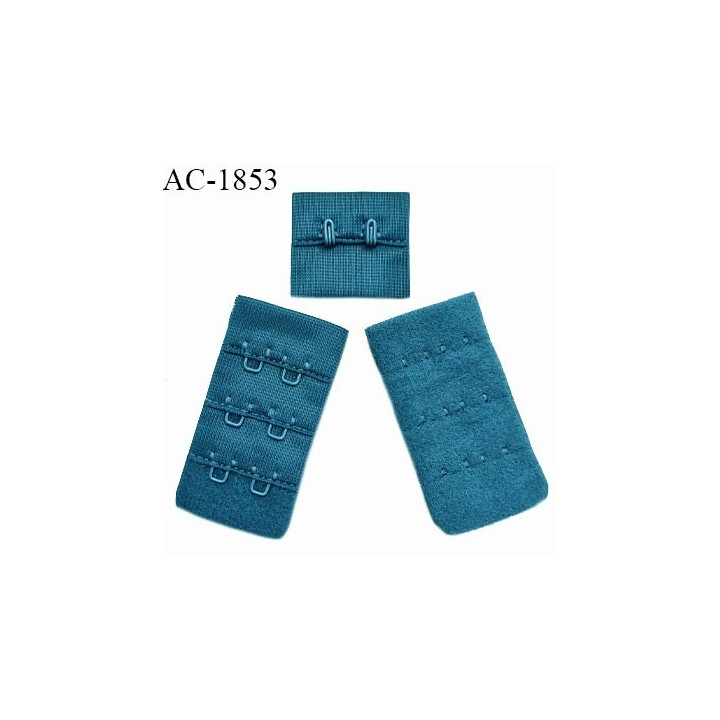 Agrafe 30 mm attache SG haut de gamme couleur bleu paon 3 rangées 2 crochets largeur 30 mm hauteur 55 mm prix à l'unité