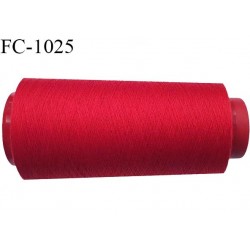 Cone de fil polyester fil n°80 couleur rouge longueur du cone 1000 mètres bobiné en France