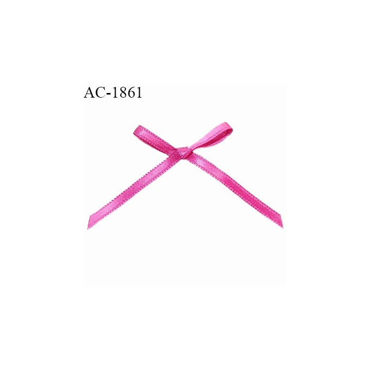 Noeud lingerie satin couleur rose fuschia haut de gamme largeur 30 mm hauteur 35 mm prix à l'unité