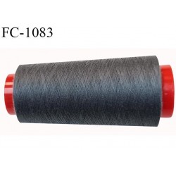 Cone 1000 m fil Polyester n° 120 couleur gris foncé longueur 1000 mètres fil européen bobiné en France certifié oeko tex