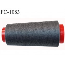 Cone 2000 m fil Polyester n° 120 couleur gris foncé longueur 2000 mètres fil européen bobiné en France certifié oeko tex