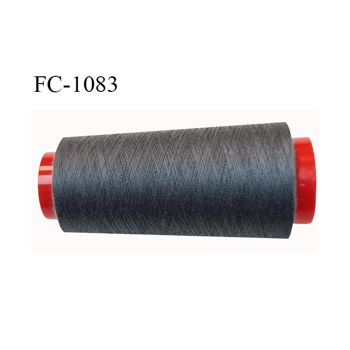 Cone 5000 m fil Polyester n° 120 couleur gris foncé longueur 5000 mètres fil européen bobiné en France certifié oeko tex
