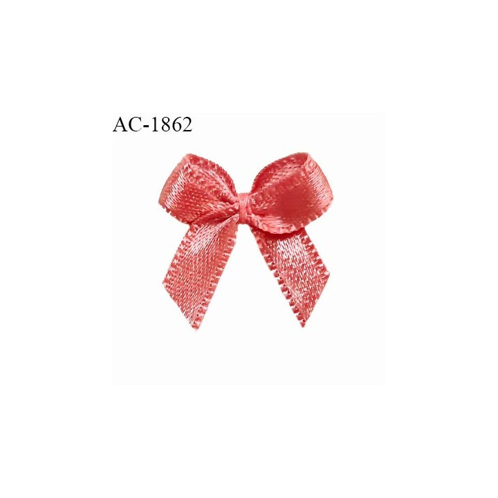 Noeud lingerie satin couleur rose orangé ou hibiscus haut de gamme largeur 20 mm hauteur 20 mm prix à l'unité