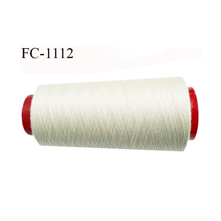 Cone 2000 m de fil polyester fil n°80 couleur beige clair longueur du cone 2000 mètres bobiné en France certifié oeko tex
