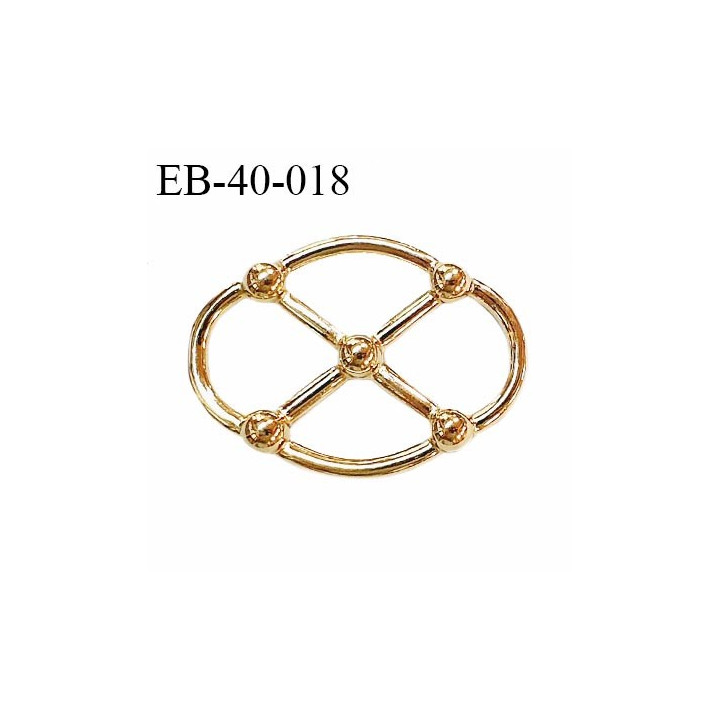 Boucle décor lingerie et autres en métal couleur or longueur 40 mm hauteur 29 mm prix à l'unité