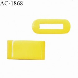 Perle en pvc couleur jaune longueur 19 mm largeur 10 mm pour élastique ou sangle de 10 mm de largeur prix à l'unité