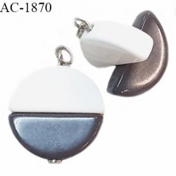 Pendentif décor en pvc couleur naturel et gris diamètre 25 mm prix à la pièce