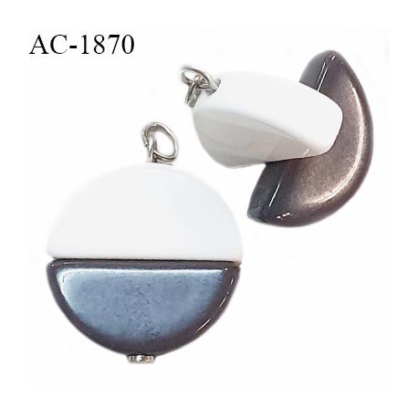 Pendentif décor en pvc couleur naturel et gris diamètre 25 mm prix à la pièce