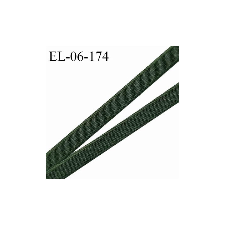 Elastique 6 mm fin spécial lingerie polyamide élasthanne couleur vert sapin fabriqué en France prix au mètre