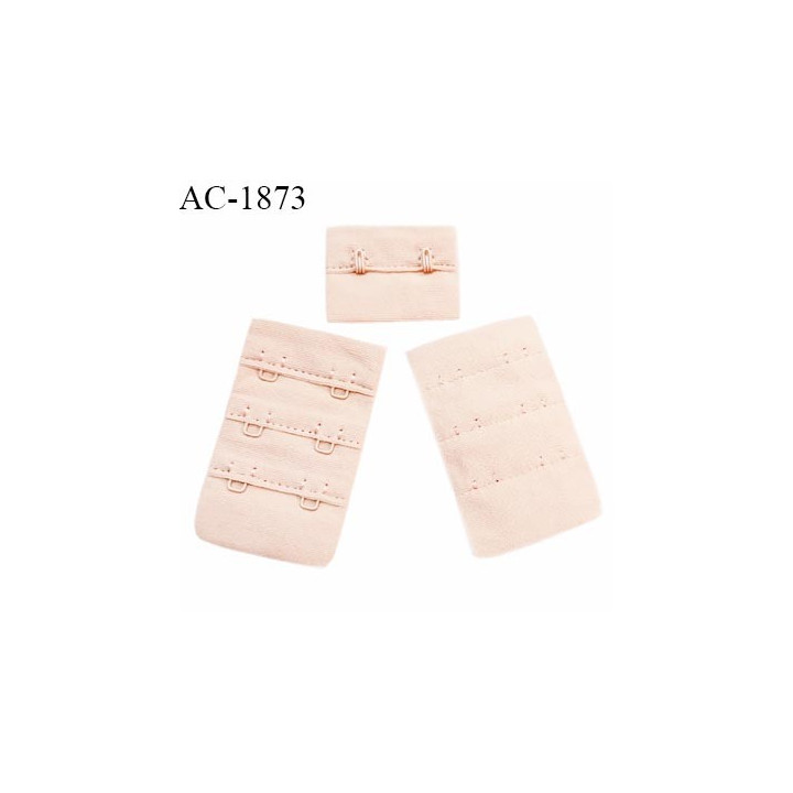 Agrafe 38 mm attache SG haut de gamme couleur chair rosé 3 rangées 2 crochets largeur 38 mm hauteur 60 mm prix à l'unité