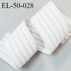 Elastique 50 mm couleur naturel haut de gamme smock séchage rapide largeur 50 mm allongement +150% prix au mètre